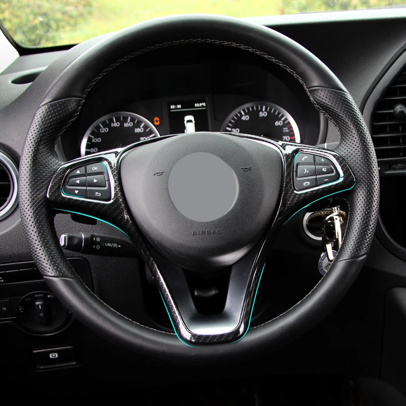 

For Mercedes steering wheel sequins carbon fiber car stickers GLC X253/W213/W212/W205/204/W117/C/E/A/B-CLASS modified interior
