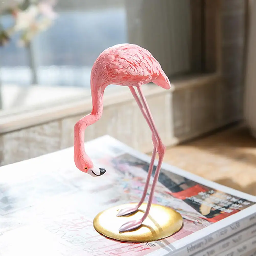 Розовый фламинго милый животное форма смолы орнамент домашний сад украшения гостиной украшения