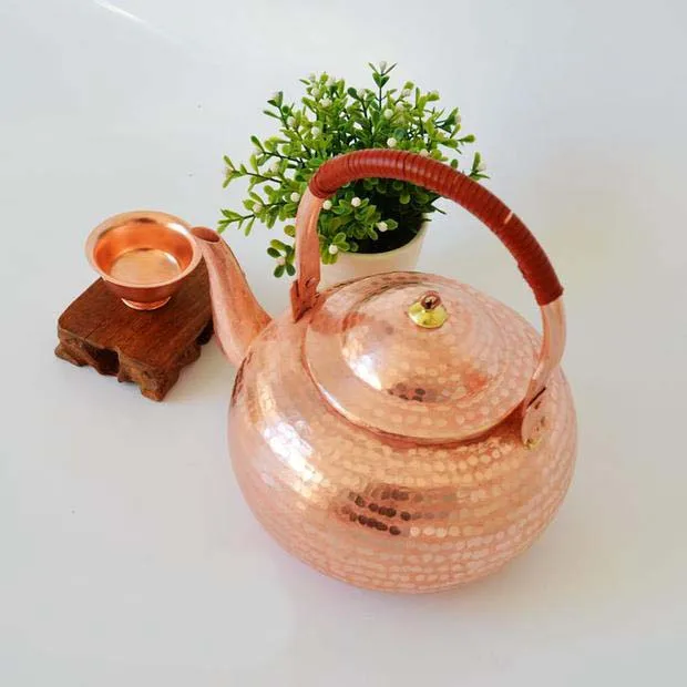 1 шт. Чистый медный чайник ручной работы Чайник Фиолетовый