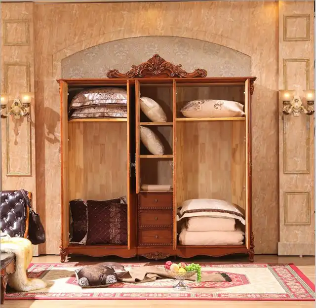 Four Door Wardrobe Antique European Whole Wardrobe French Rural