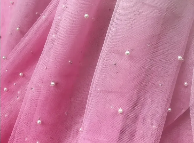Стиль жемчужное Бисероплетение сетка вышитая Марля градиент сделай сам для вечерние платья Тюль кружевная ткань сетчатая ткань для шитья ткань D592