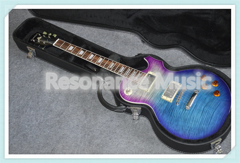 

Wholesale China OEM Pearl Inlaid Rosewood Fretboard Suneye LP Standard Style Guitarra Electric With Black Guitar Case