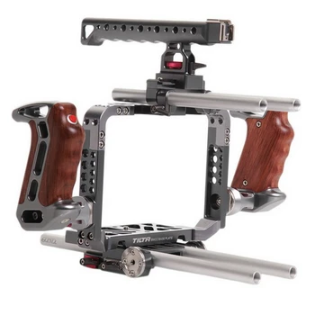 

Tilta ES-T07 BMCC rig DSLR rig cage for BlackMagic Cinema Camera Cage Baseplate Wooden Handgrip for BMCC