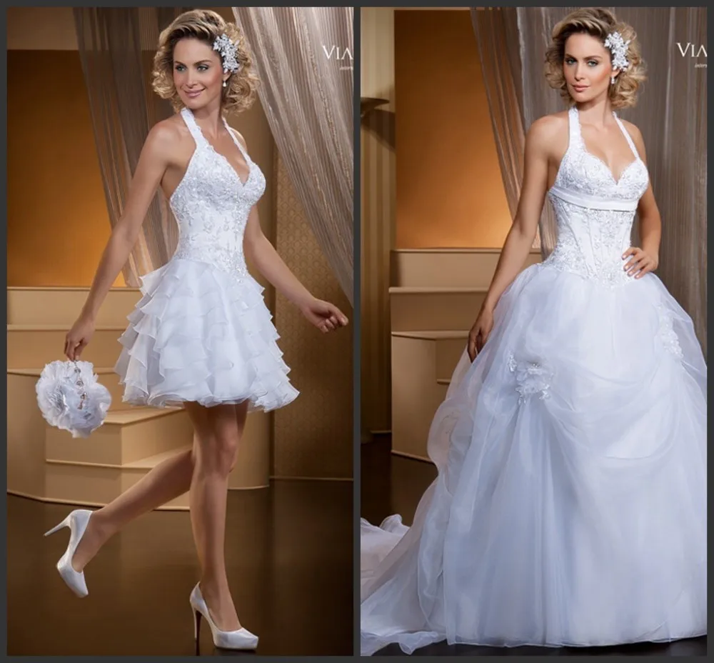 

casamento Vestido de noiva special Two In One wedding dress 2015 hot sale sweetangel bridal gown for brides with removable skirt