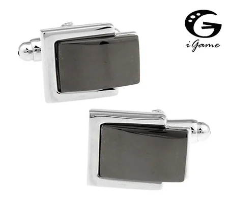 

iGame Men Gift Black Cuff Links Gunblack Color Business Design Copper Material Free Shipping