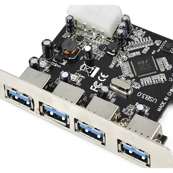

YOC-5psc FAST USB 3.0 PCI-E PCIE 4 PORTS Express Expansion Card Adapter