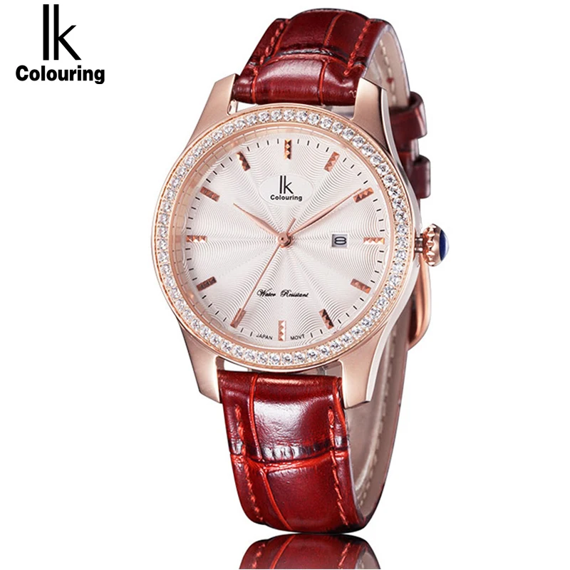 

IK Colouring Women Watches Bracelet Stainless Steel Cutting Diamond Mirror Crystal Dial Ladies Qaurtz Watch For Women Elegance