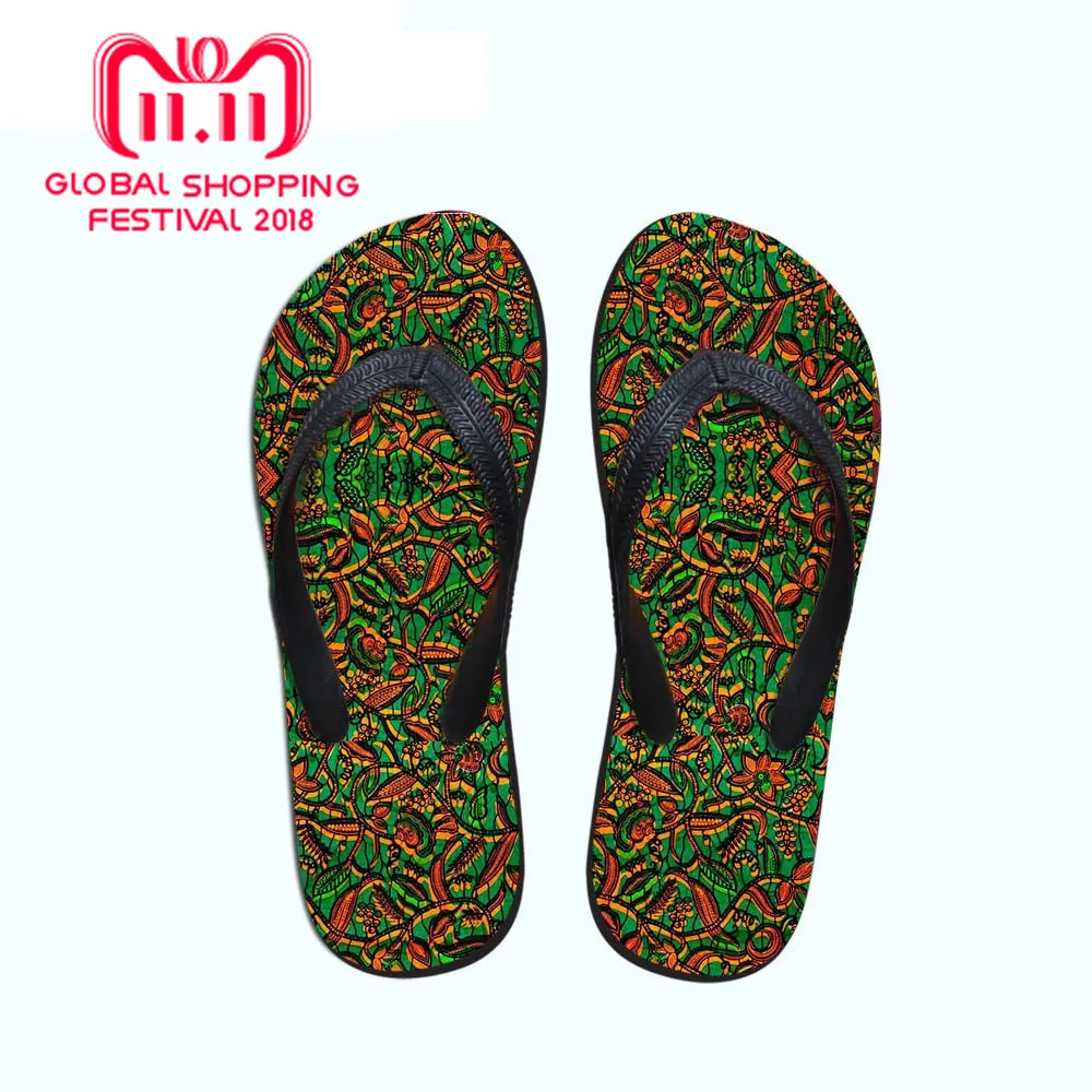 

African style shoes Printed Casual Flip Flops Summer Brand Designer woWomnen Rubber Soft Slippers Woman Casual Flipflops