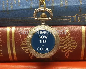 

Doctor who Bow ties are cool pocket watch 12pcs/lot quartz antique necklace pendant wholesale steampunk style vintage for mens