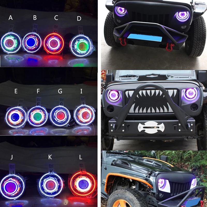 TNOOG 7 дюймов для HummerH1 светодиодный Звездное фары автомобиля с дьявол Halo Ангел глаз