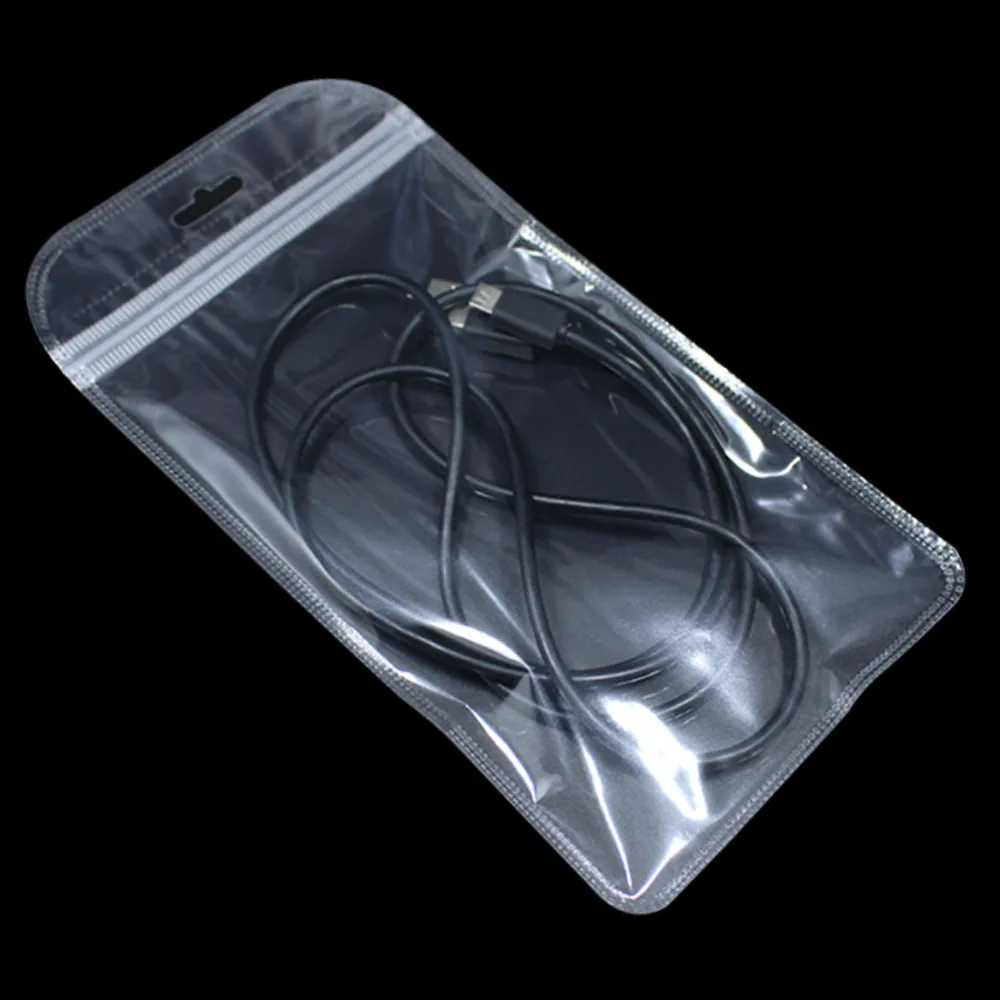 100Pcs/Lot Ziplock Plastic Clear Jewelry Storage Bag with Hang Hole Ziplock Closure Electronic Accessories Package Bag 24 Sizes 2