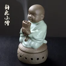 Желая небольшой ладан печи керамические santalwood курильница пластины ароматерапия печи Будды с украшением