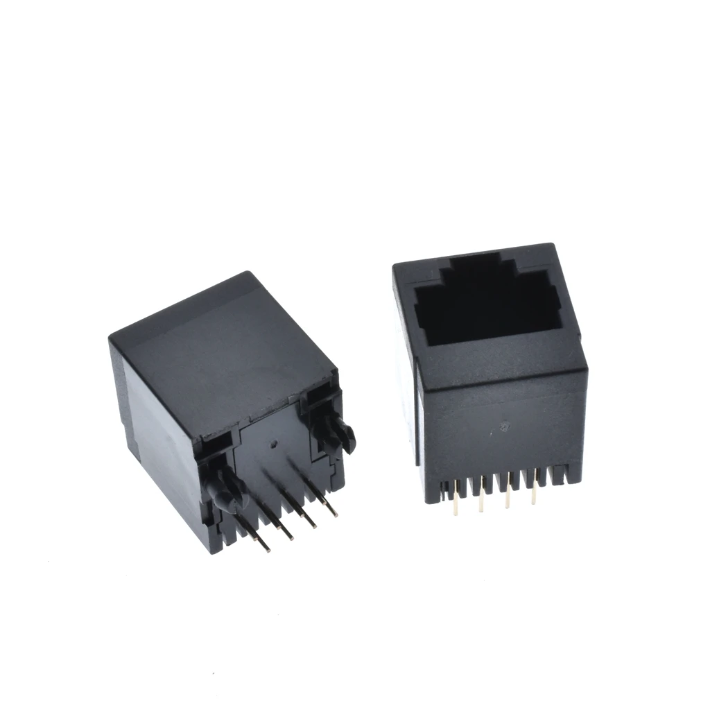 100 шт. x RJ45 5224 8C пластиковый PCB модульный разъем сетевой LAN 180 градусов верхний вход