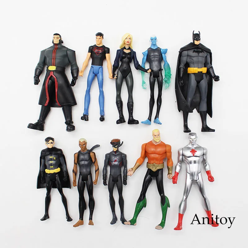 

10pcs/set DC Comics Super Hero Superman Black Canary PVC Action Figure Collectible Model Toy 11cm