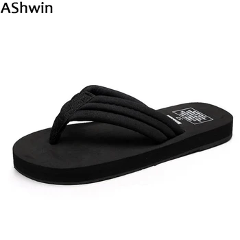 

AShwin flip flops women summer flats slippers sole DIY shoes beach slipper slides sandals quality lady sandal wedge platform