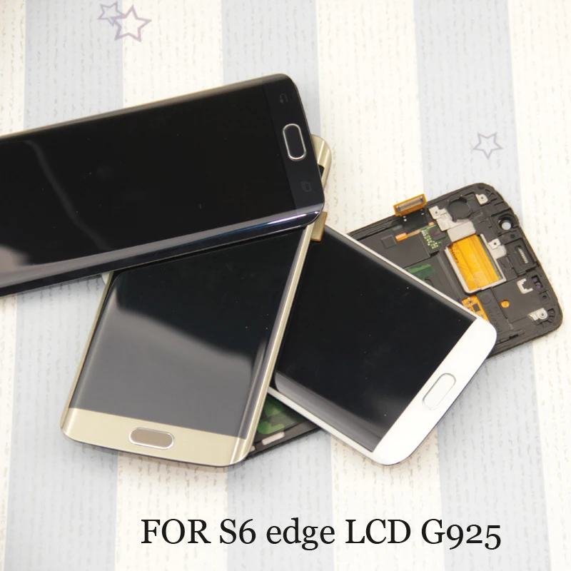 Синий белый золотой ЖК-дисплей с рамкой для SAMSUNG Galaxy s6 edge G925 G925I G925F дигитайзер