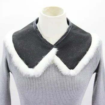 

Winter Sweater decorative white rabbit fur shawl Collar Collocation bead Clothes Accessories Peter pan Sweater decorative