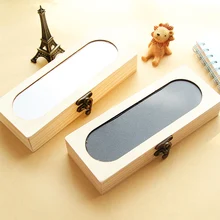 Creative Multifunction Wooden snap student stationery pencil case with a small blackboard
