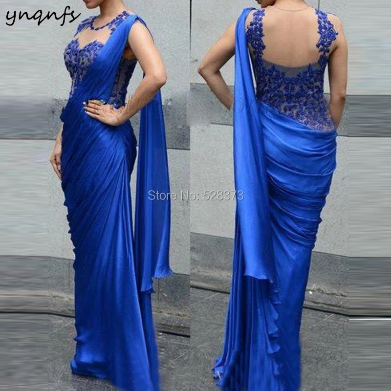 YNQNFS ED221 элегантное сексуальное платье русалки Vestido синий/телесный два тона вечернее платье подружки невесты