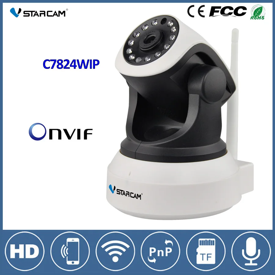  Vstarcam C7824WIP Wifi IP Camera 720P HD Night Vision Wireless Camera CCTV Onvif Network Audio Video Surveillance Security 