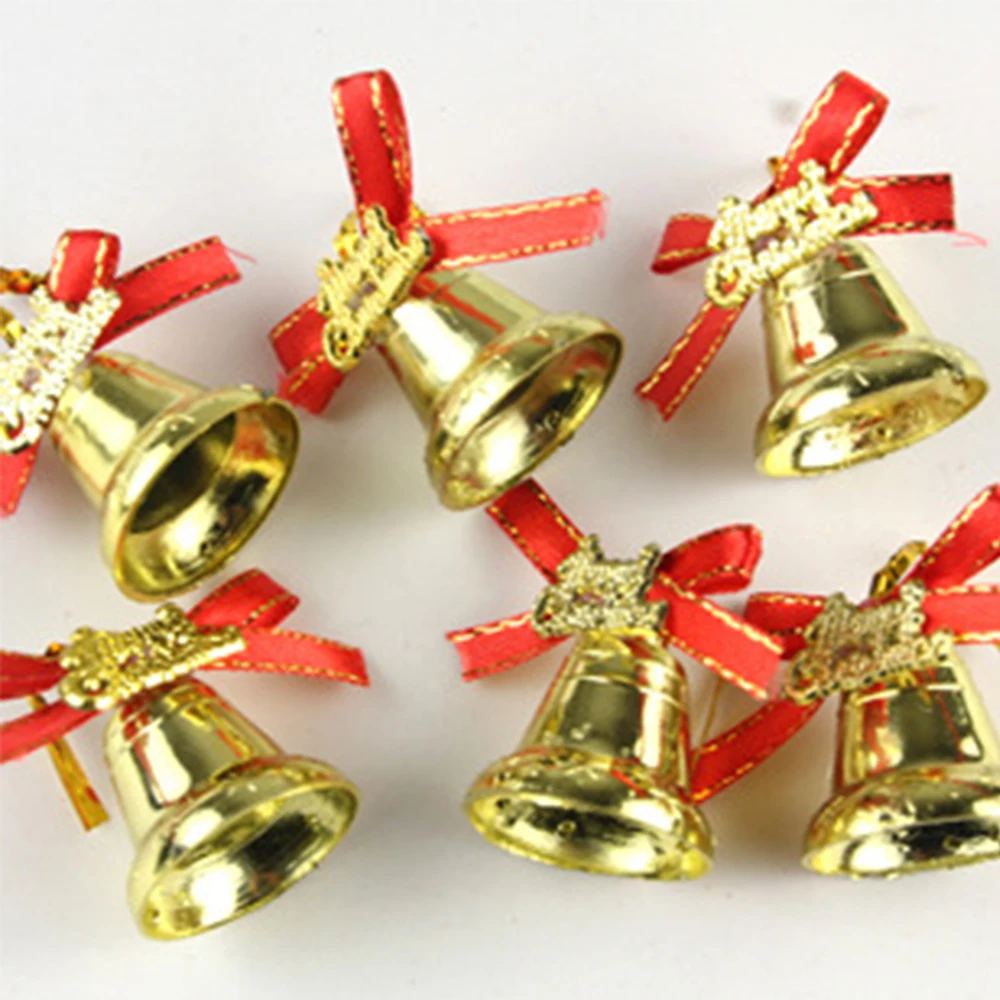 9PCS/a lot Small Bell Craft Jewelry Christmas Bells Charms Bead Gold