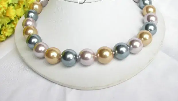 

Free Shipping >>>AAA 16mm Multi-color south sea shell pearls necklace