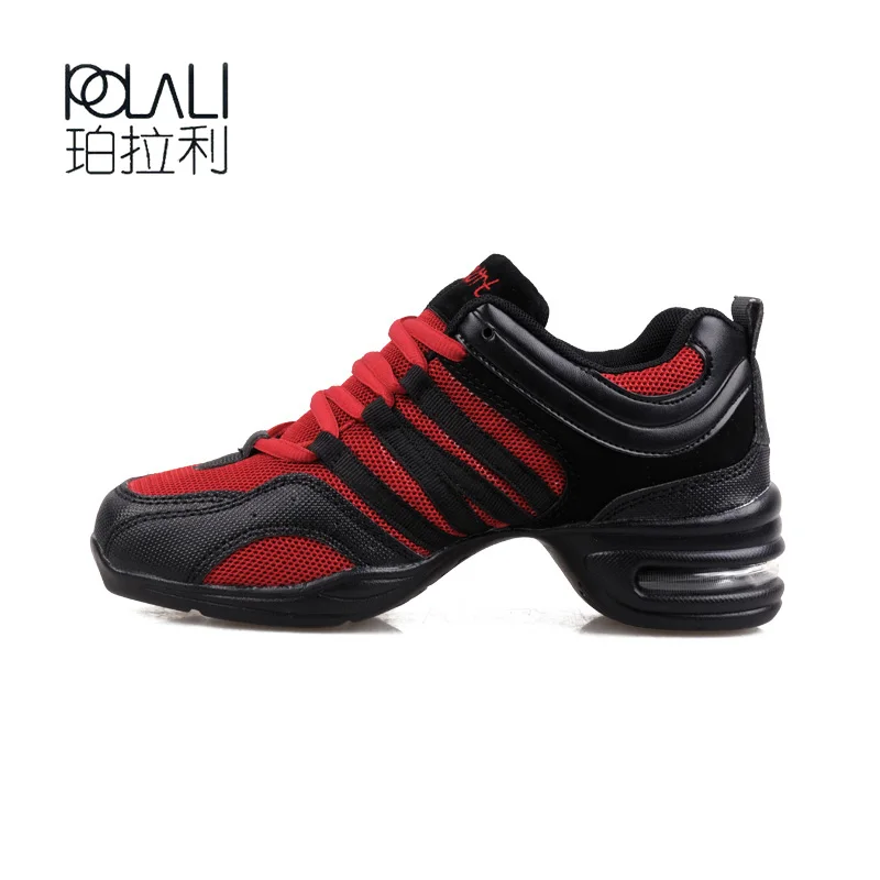 

POLALI Dancing shoes Women Modern Jazz dancing shoes 2018 girl Breathable mesh Sneaker lady Fitness Slimming heighten shoes