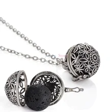 5 шт. античное серебро 16 мм лавовый камень Эфирное Масло Диффузоры ожерелья для ароматерапии ожерелье