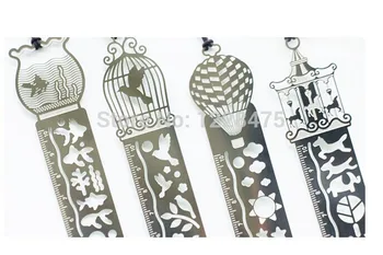 

1pcs/lot NEW Retro Zakka Style Metal bookmark ruler drawing template