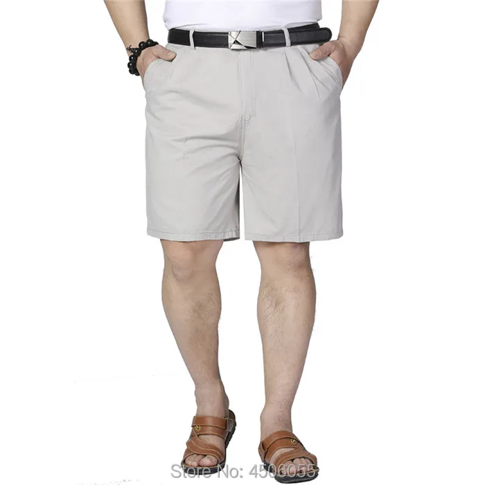 Мужские шорты s среднего возраста, большие размеры 40, 42, 44, 46, мужские хлопковые тонкие прямые повседневные шорты для папы, серые, черные, белые, лето, Cltohes