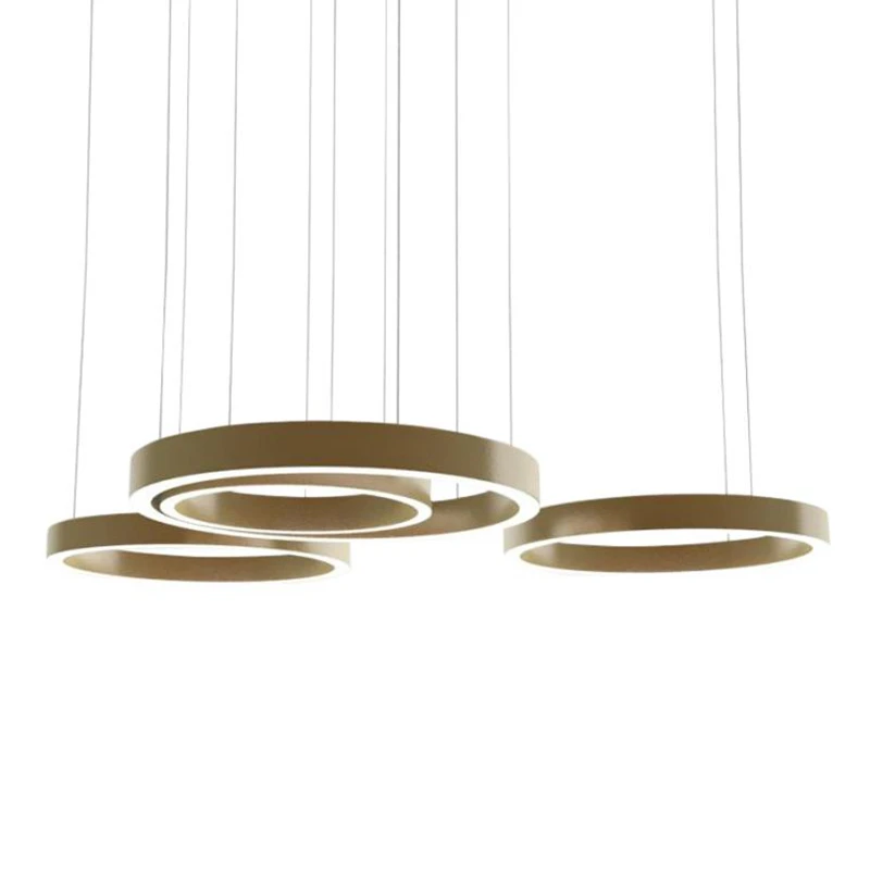 

Customized LED chandelier light OEM ODM ring drop lamp circle acrylic hanging lamp DIY home commercial office shop decoration
