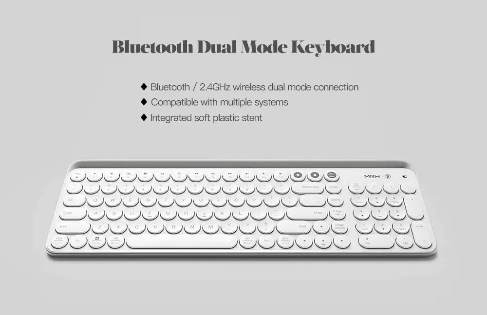 Оригинальная Xiaomi Miiiw Bluetooth Двухрежимная клавиатура MWBK01 104 клавиш 2,4 ГГц многофункциональная беспроводная клавиатура+ испанская русская паста