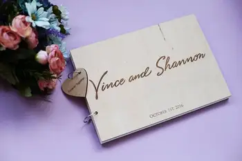 

Unique Custom Wedding Guest Book,Personalized Rustic Wedding Photo Album,Engraved Bridal Shower Wedding Guestbook Notebook Gift