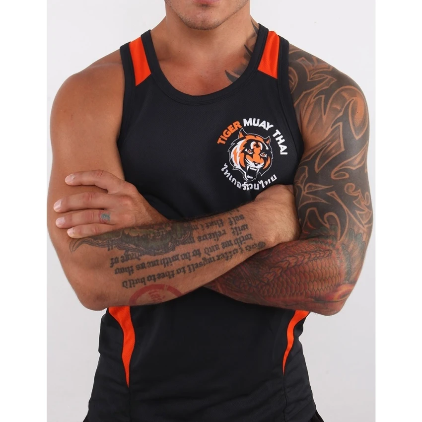 Black Tiger Muay Thai Mma Training Vest Breathable Absorbent Mma Muay Thai Cloth