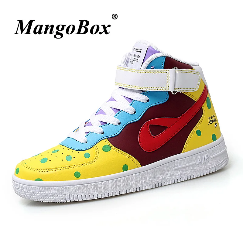 Girls Brand Sneakers Pink Yellow Womens Winter Sneakers 2018 Designer Skateboarding Shoe High Top Skateboarding Shoes for Women