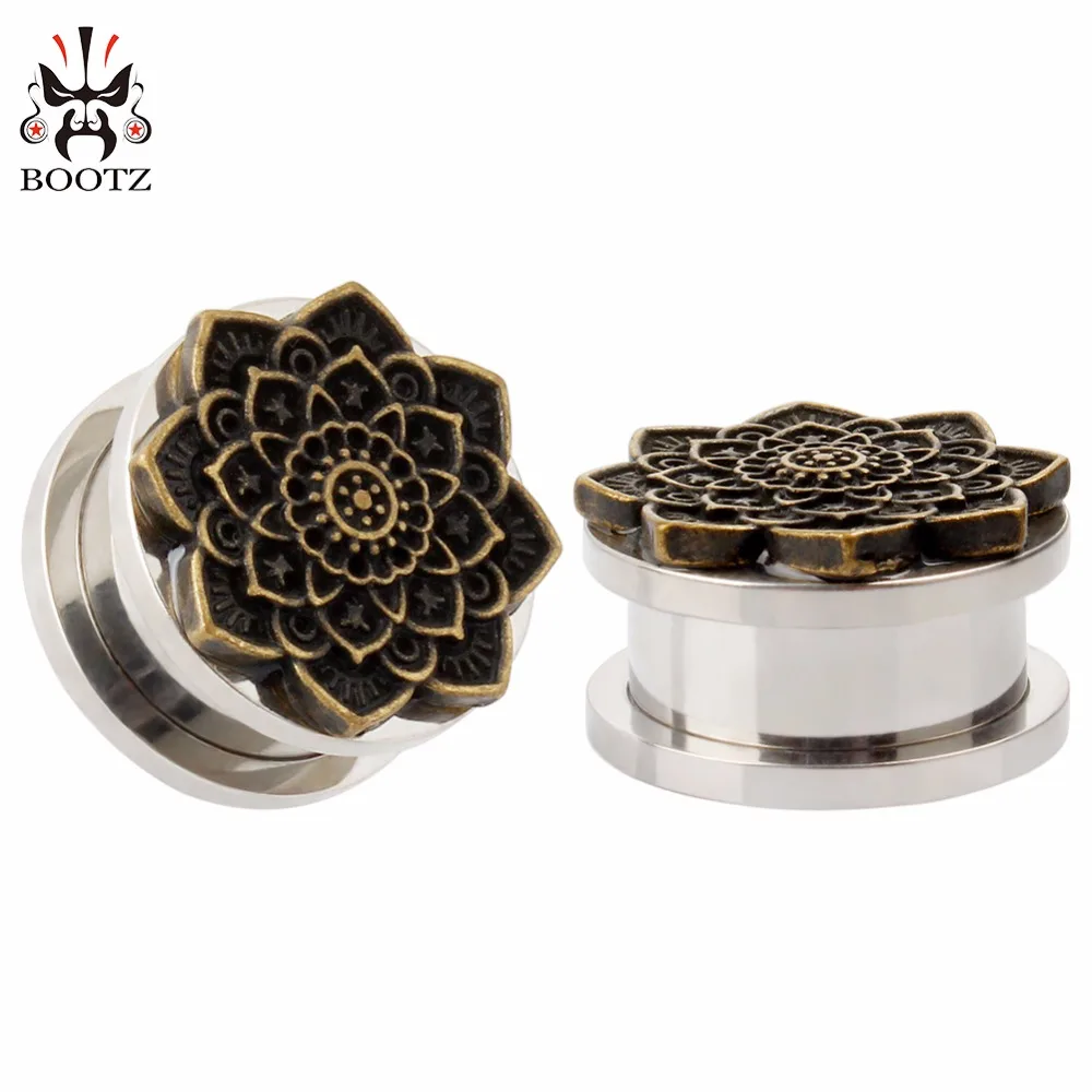 

Kubooz piercing stainless steel silver ears plug tunnel piercing body jewelry stretchers sell by pair 8mm to 20mm