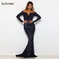 Joyfunear Off Shoulder Sequin Sexy Summer Dress Women 2019 New Mermaid Bling Bodycon Maxi Dress Elegant Party Dresses Vestidos
