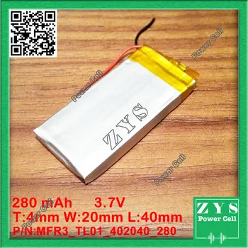 

402040 3.7V 280mah Lithium polymer Battery with Protection Board For PDA Tablet PCs Digital Products 280 mAh 4x2040mm