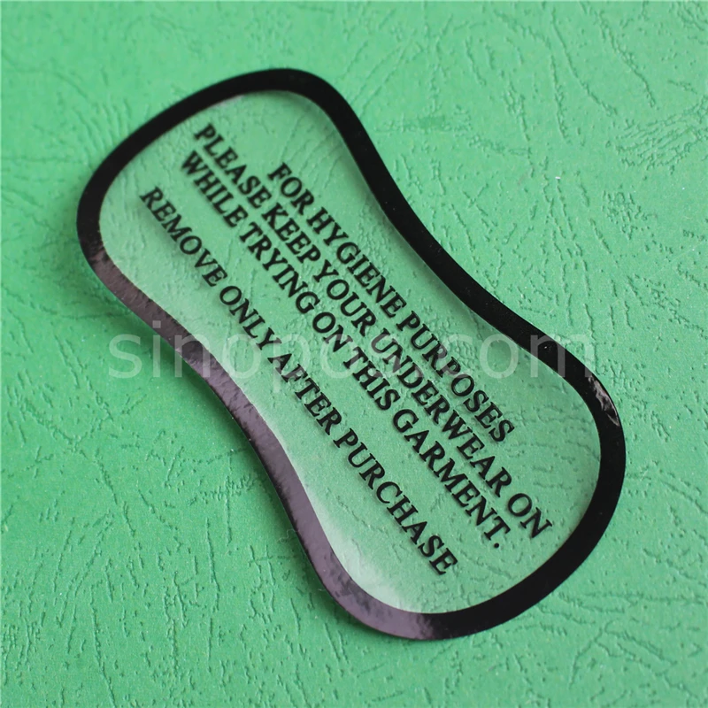 

Hygiene Label Clear Tape, swimwear lingerie underwear brief bikini try on sticker strip labels adhesive fitting protective liner