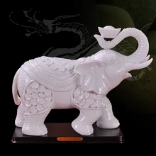 Dehua белый 11 дюймов удача керамические Слоны керамическое украшение домашнего декора ремесла керамика