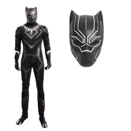 

Black Panther Adult Kids Men Cosplay Jumpsuit + Mask Sets Outfit Super Hero