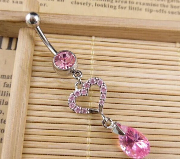 

2016 new Sexy Rhinestone Ball Medical Stainless Steel Piercing Belly Button Rings Body Piercing Navel Jewelry