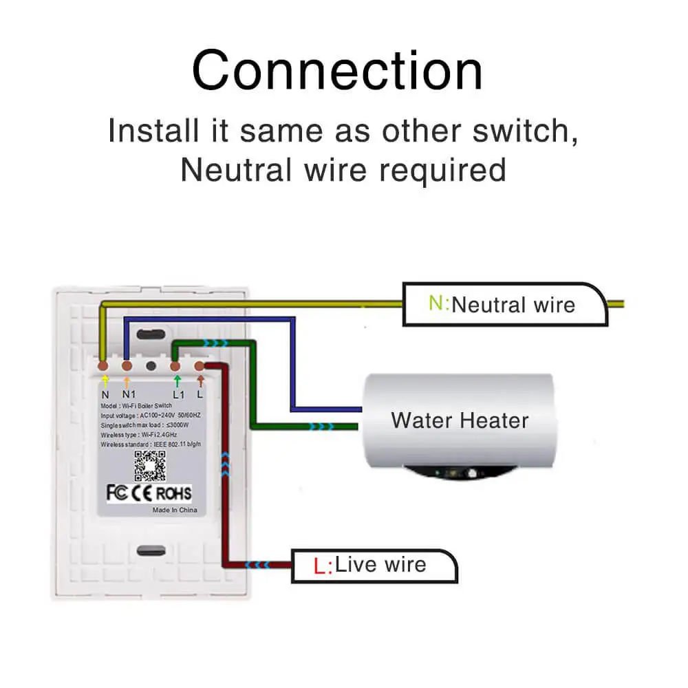 Caldeira, 20A Glass Touch Panel, Controle Remoto