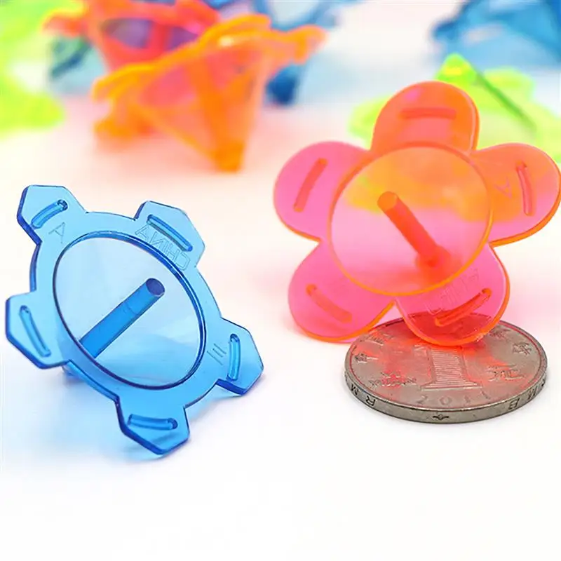 FunPa 24PCS Spinning Tops Party Gifts Random Color Plastic Mini Spin Tops Spinning Toys Kids Toys Party Favors