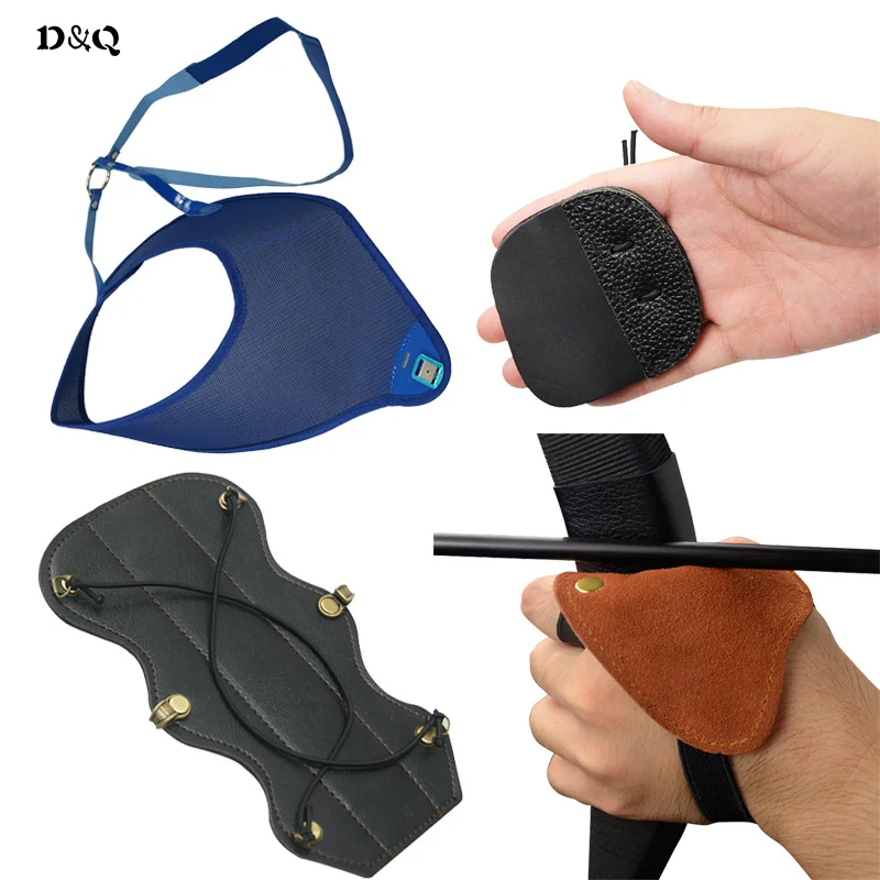 D/&Q Archery Finger Protector Tab Guard Glove Accessory Left Hand for Longbow Protective Traditional Bow Practice