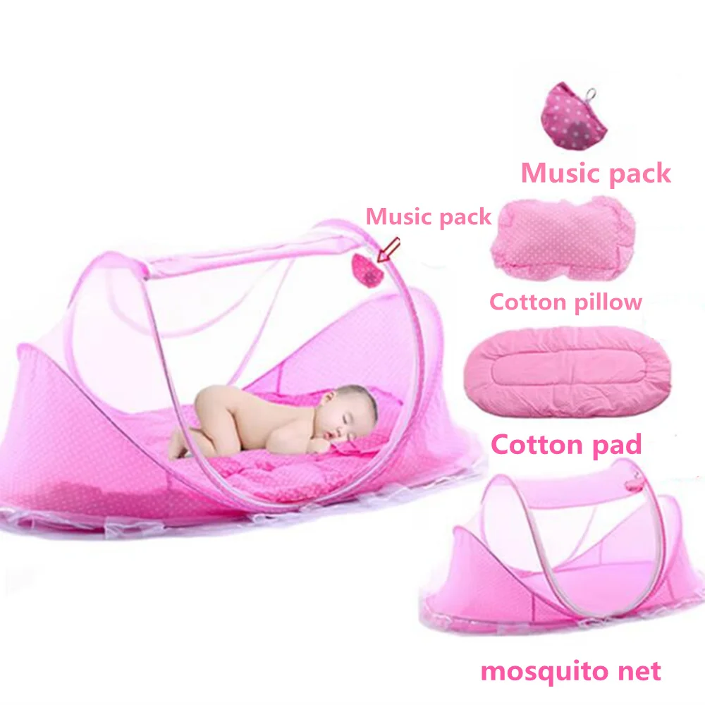 QianYi 3pcs Suit Baby Crib Mosquito Net Tent Baby Bedding Crib Netting