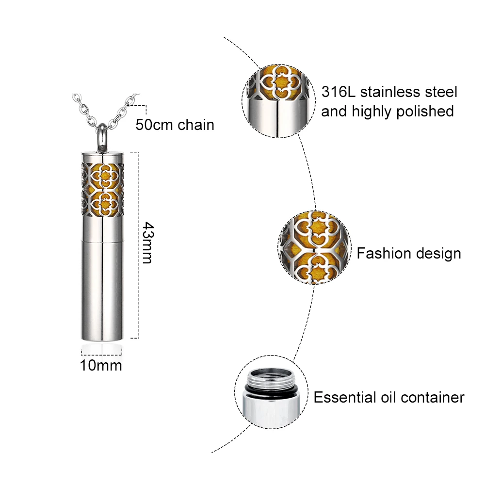 Контейнер для эфирного масла ожерелье из нержавеющей стали ожерелье со свистком ароматерапия диффузор медальон для мужчин и женщин