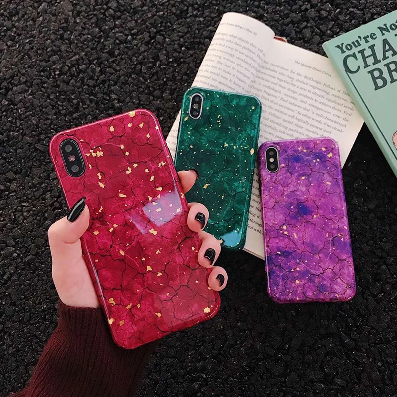 

Fashion Platinum marble soft case for iphone 6 S 7 8 plus X XR XS MAX cover for samsung galaxy S8 S9 Note 9 glisten phone cover