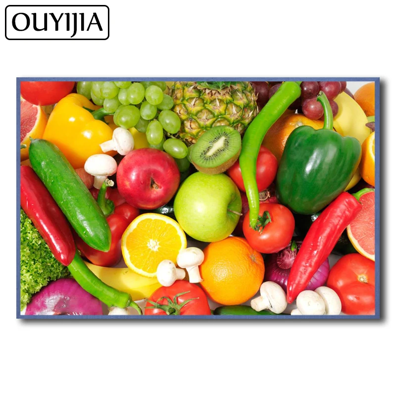 OUYIJIA 5D DIY фрукты овощи декоративные алмазные соломки картина вышивка Алмазная