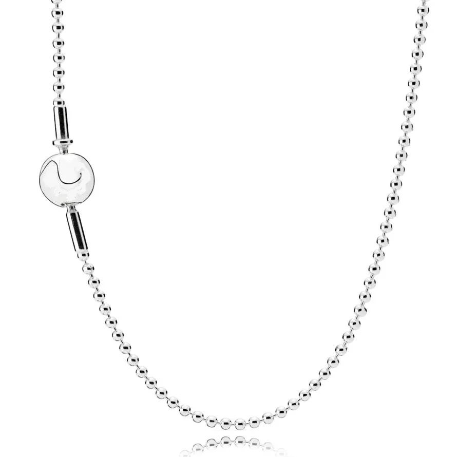 

Sphere Clasp ESSENCE Collection Beaded Snake Chian Necklace Bracelet Fit Bead Charm 925 Sterling Silver Necklace Pandora Jewelry